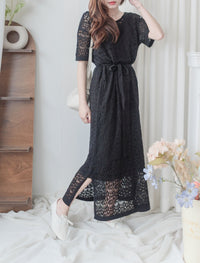 Summer SET Dress 鏤空線料連絲感背心連身裙/ DS9932