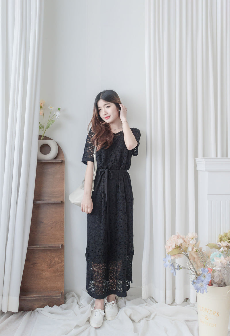 Summer SET Dress 鏤空線料連絲感背心連身裙/ DS9932