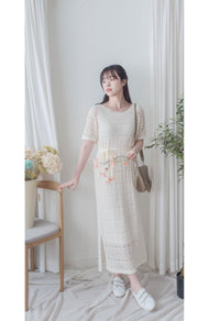 Summer SET Dress 鏤空線料連絲感背心連身裙/ DS9932