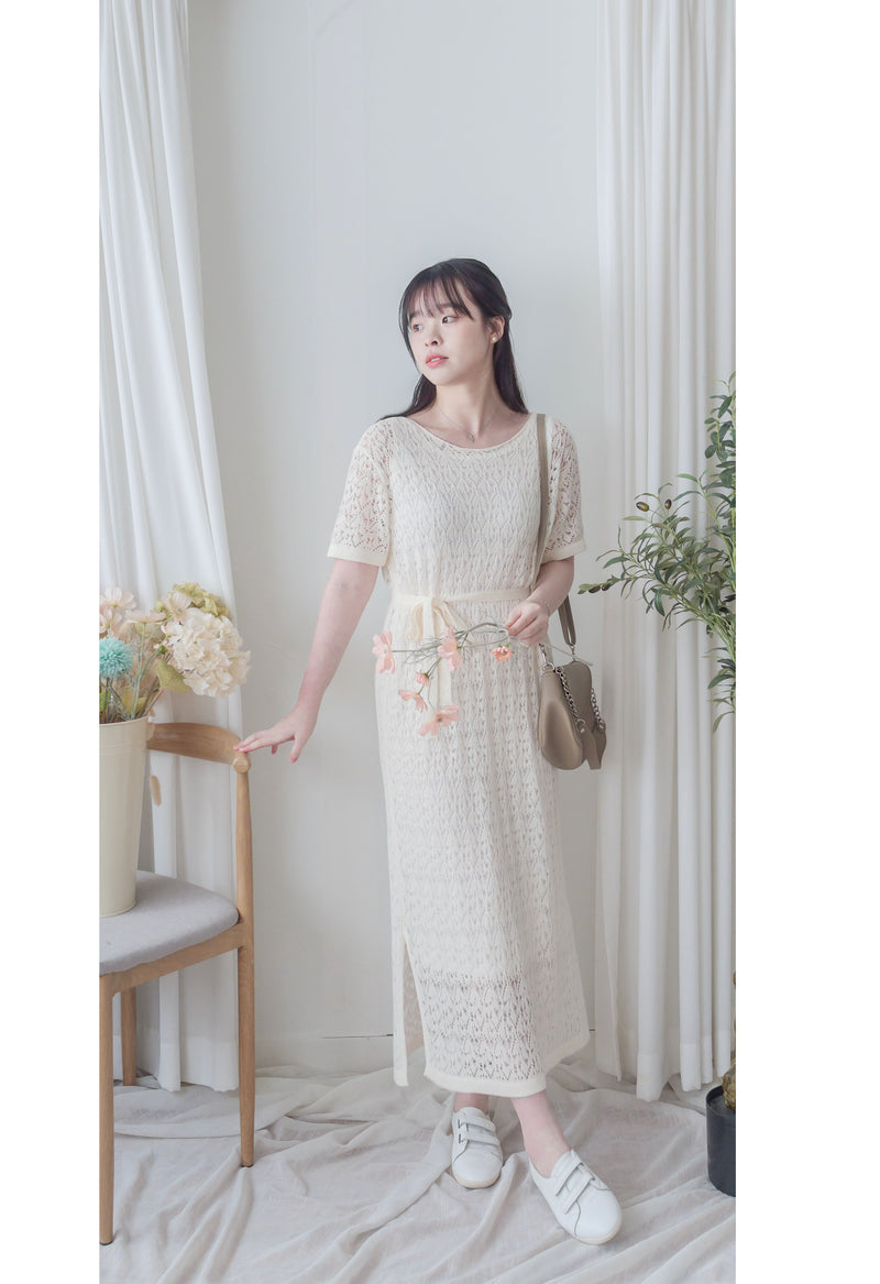 Summer SET Dress 鏤空線料連絲感背心連身裙/ DS9932
