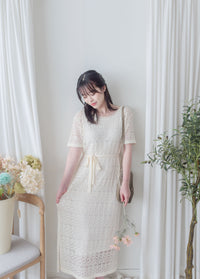Summer SET Dress 鏤空線料連絲感背心連身裙/ DS9932