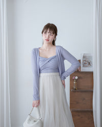 Asymmetric Veil Skirt 彈性腰身不規則層次紗裙/ SK8935