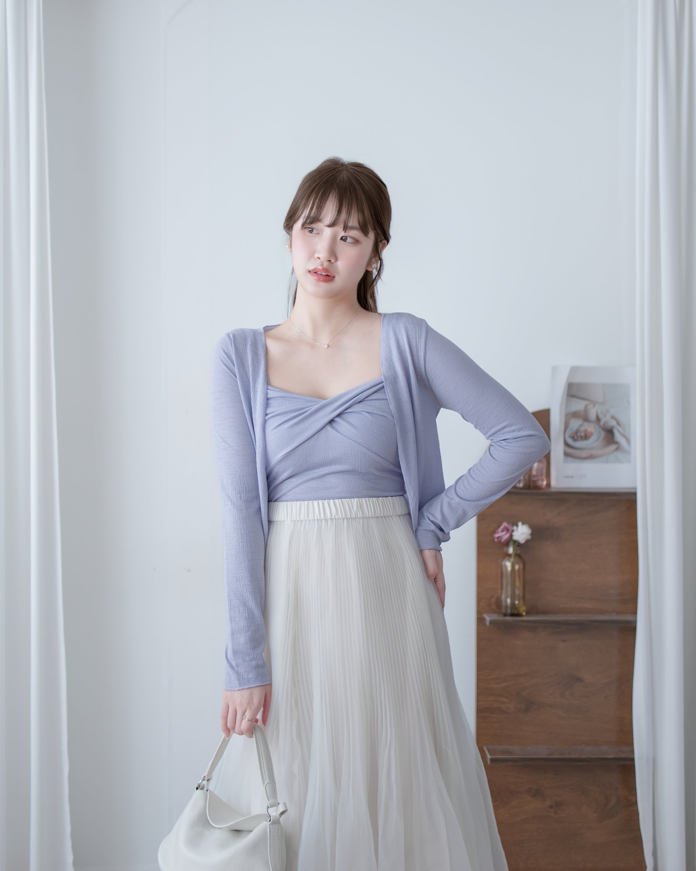 Asymmetric Veil Skirt 彈性腰身不規則層次紗裙/ SK8935