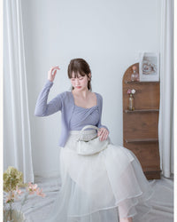 Asymmetric Veil Skirt 彈性腰身不規則層次紗裙/ SK8935