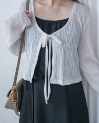 Cloud Touch Cardigan 防皺雲感皺褶顯瘦綁帶外套/ TP9214 (pre-order)