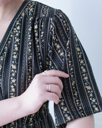 French Patterned Dress
 法式防皺直條紋印花連身裙/ DS1093