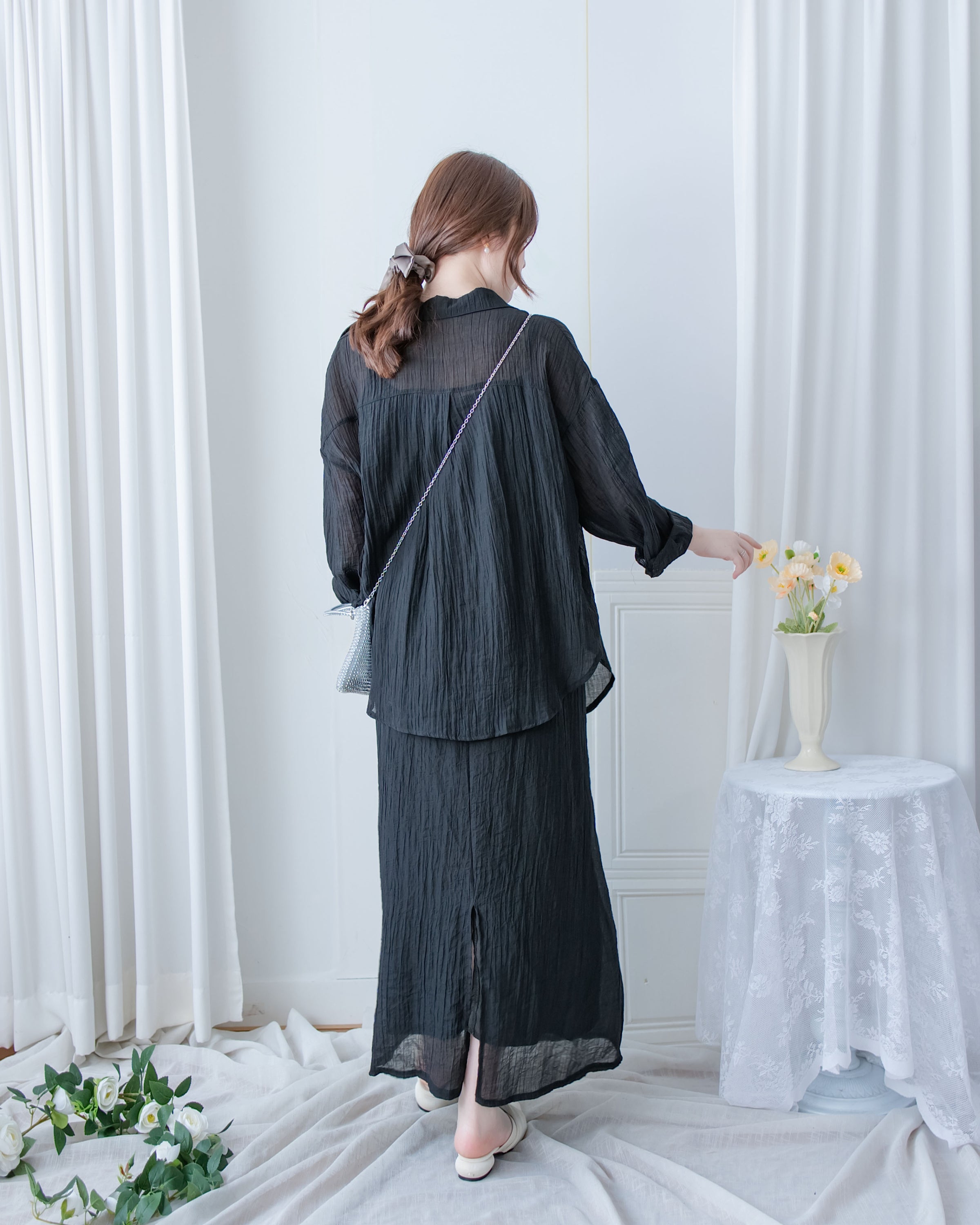 Vest Dress Set 輕盈紋理吊帶連身裙套裝/ SE8110