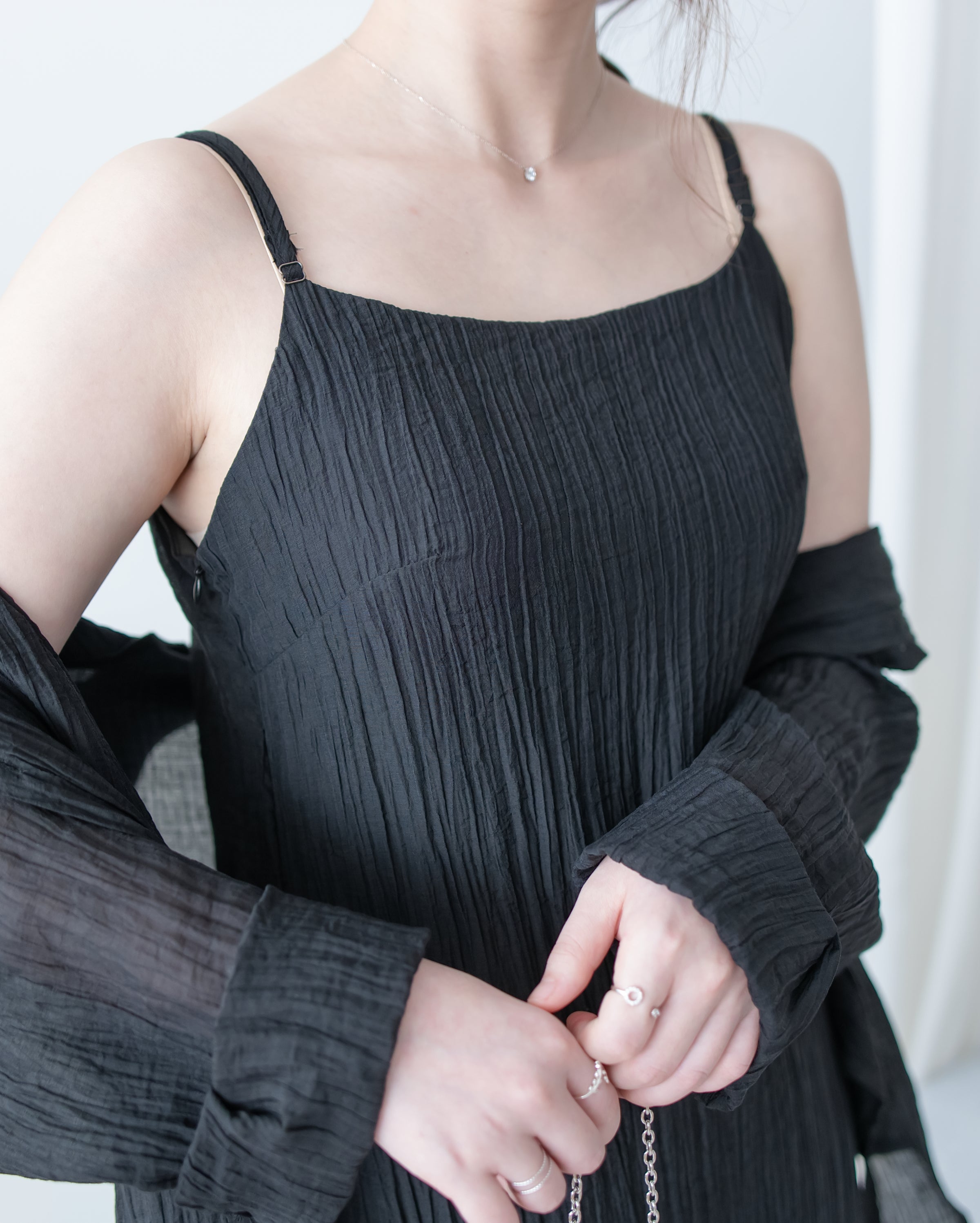 Vest Dress Set 輕盈紋理吊帶連身裙套裝/ SE8110