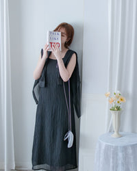 Vest Dress Set 輕盈紋理吊帶連身裙套裝/ SE8110