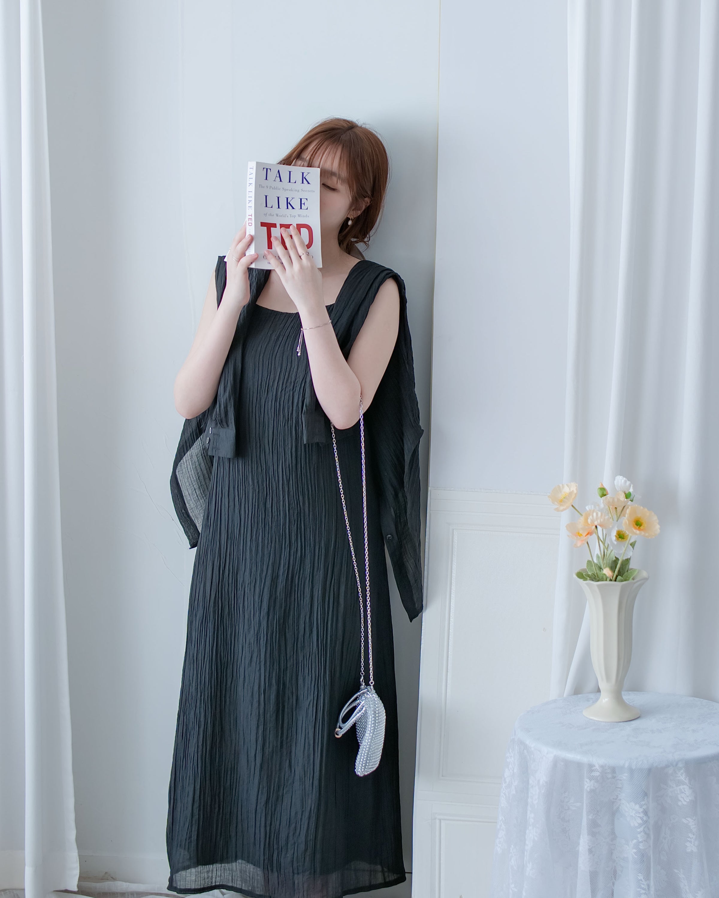 Vest Dress Set 輕盈紋理吊帶連身裙套裝/ SE8110