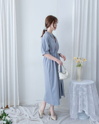 Geometric Dress 幾何領口視覺顯瘦口袋連衣裙/ DS1100 (pre-order black)