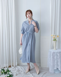 Geometric Dress 幾何領口視覺顯瘦口袋連衣裙/ DS1100 (pre-order black)