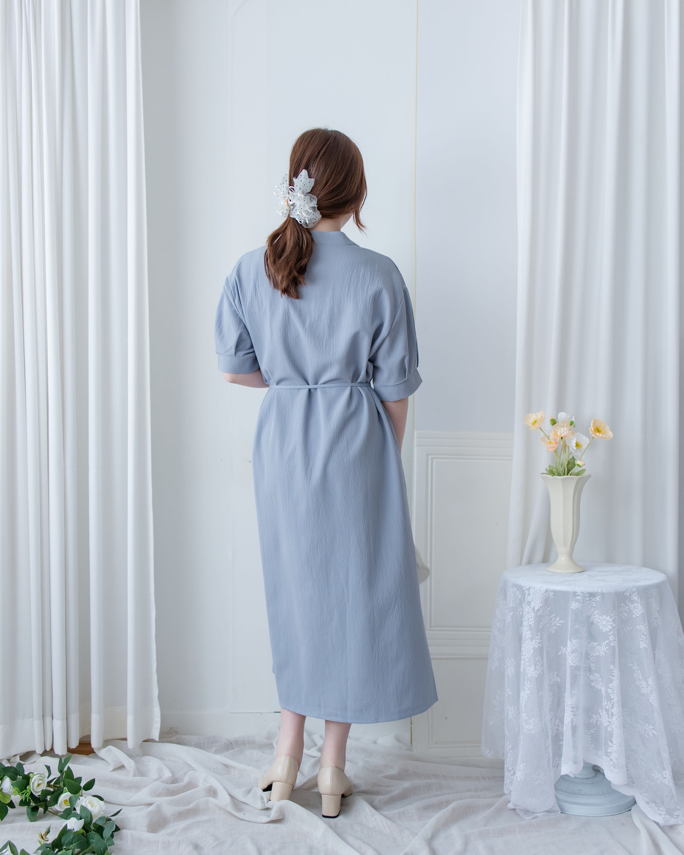 Geometric Dress 幾何領口視覺顯瘦口袋連衣裙/ DS1100 (pre-order black)