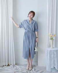 Geometric Dress 幾何領口視覺顯瘦口袋連衣裙/ DS1100 (pre-order black)