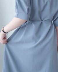 Geometric Dress 幾何領口視覺顯瘦口袋連衣裙/ DS1100 (pre-order black)