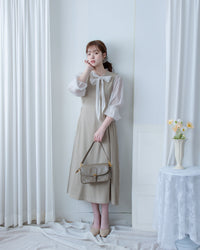 Button Waist Dress 輕復古雙鈕扣修腰背心裙/ DS1102