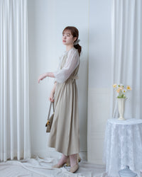 Button Waist Dress 輕復古雙鈕扣修腰背心裙/ DS1102