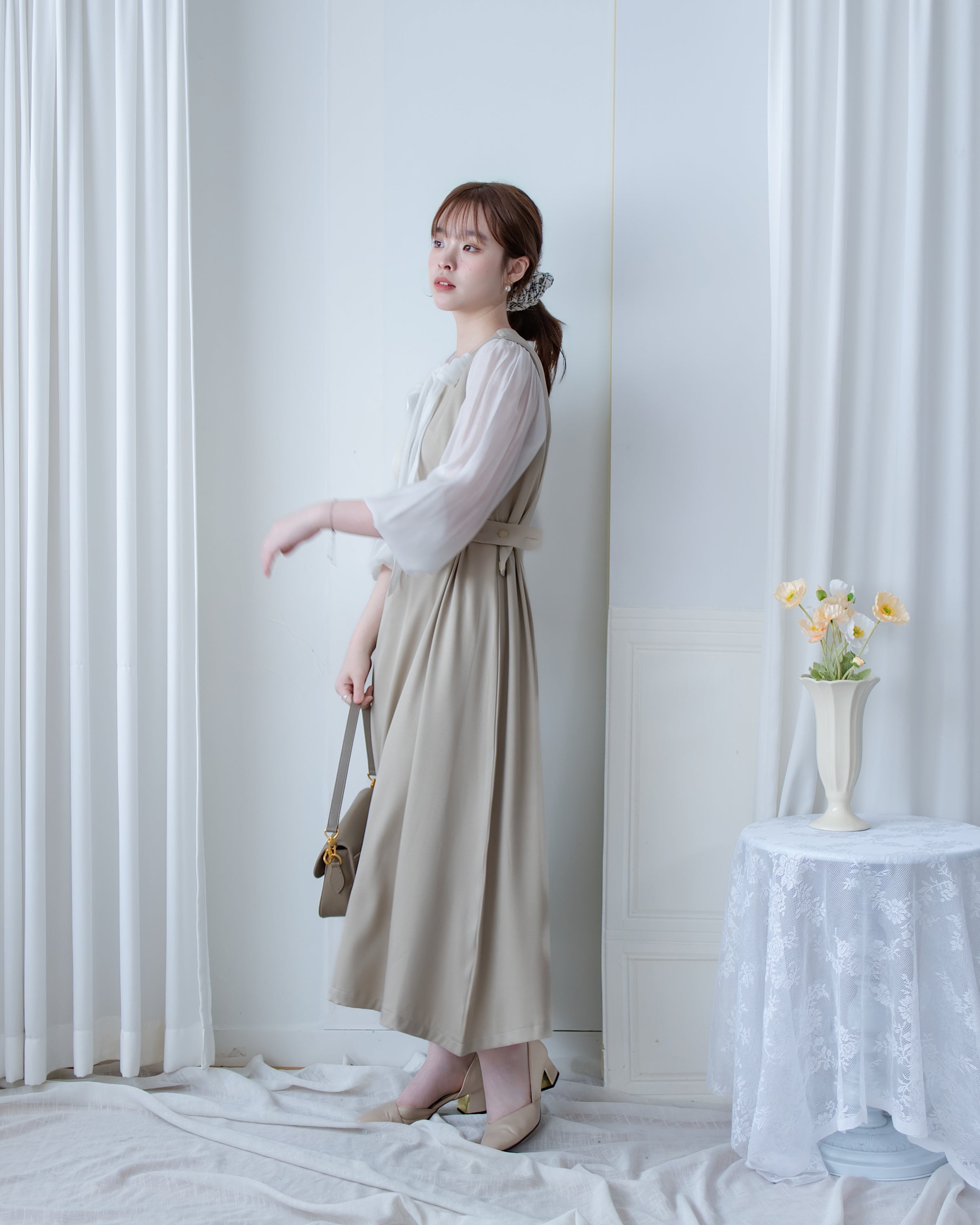 [intent label/intent製 ] Scarf Ribbon Blouse 微側蝴蝶結質感飄逸上衣/ BU9123