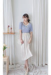 Ribbon Knit Top 針織蝴蝶彈性拼色上衣/ TP9154 (Skyblue sold out)