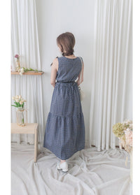 Rhombus Dress 菱格感印花層次連身裙/ DS9940