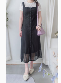 Vest Lace Dress 修身顯瘦蕾絲方領背心裙/ DS9946 (pre-order white)