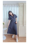 V Collar Casual Elegant Dress 疊領口口袋恤衫裙  / DS9956 (Navy sold out)