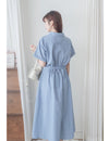 V Collar Casual Elegant Dress 疊領口口袋恤衫裙  / DS9956 (Navy sold out)