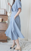 V Collar Casual Elegant Dress 疊領口口袋恤衫裙  / DS9956 (Navy sold out)
