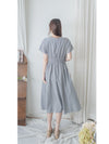 Daily Audrey Dress 輕優雅低調小格子後橡筋連身裙 / DS9951 (Black Sold out)