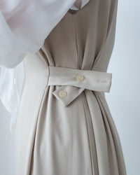 Button Waist Dress 輕復古雙鈕扣修腰背心裙/ DS1102