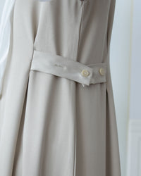 Button Waist Dress 輕復古雙鈕扣修腰背心裙/ DS1102