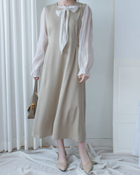 Button Waist Dress 輕復古雙鈕扣修腰背心裙/ DS1102