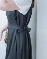 Button Waist Dress 輕復古雙鈕扣修腰背心裙/ DS1102