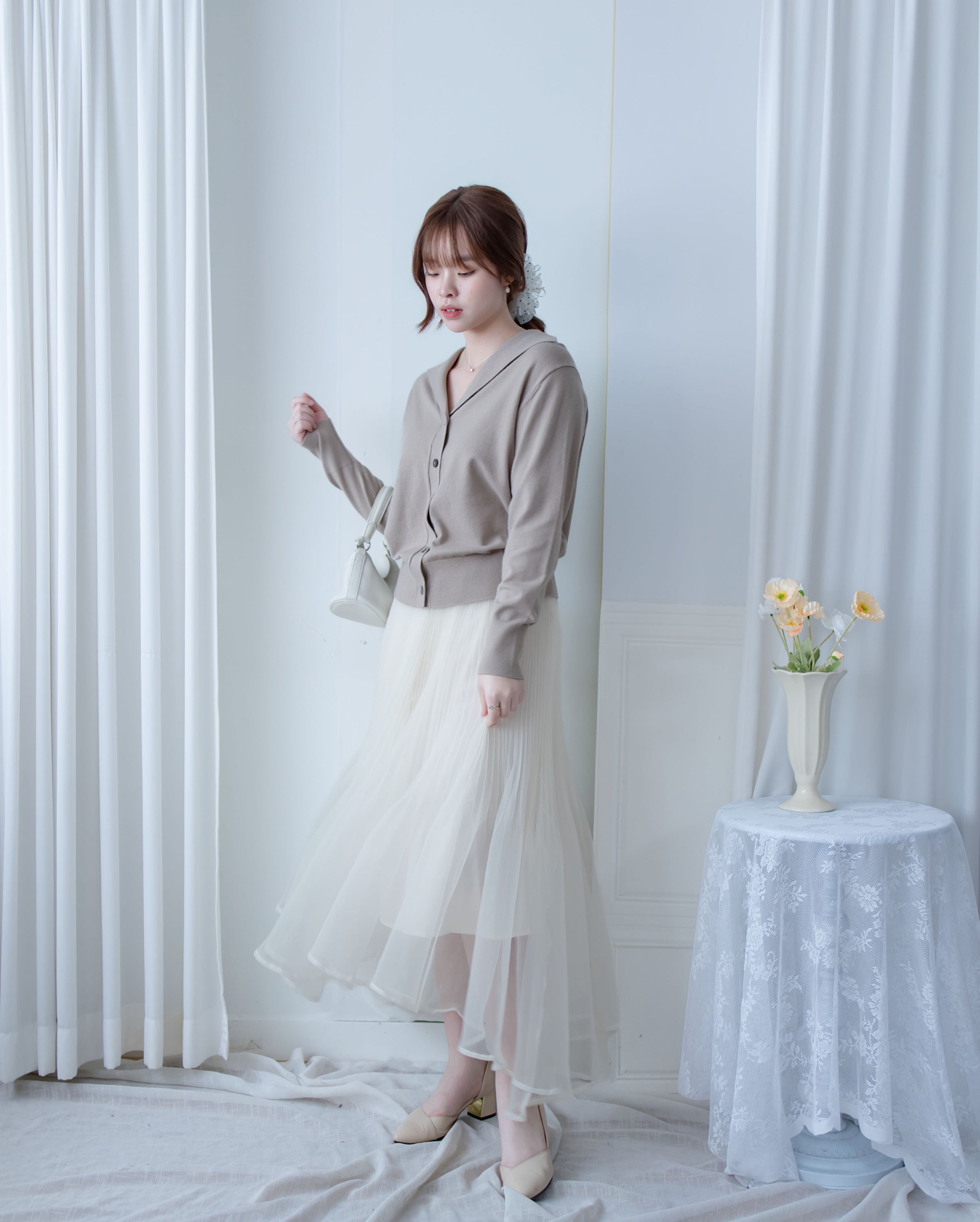 Collar Knit Cardigan 翻領針織棉棉外套或上衣/ TP9219