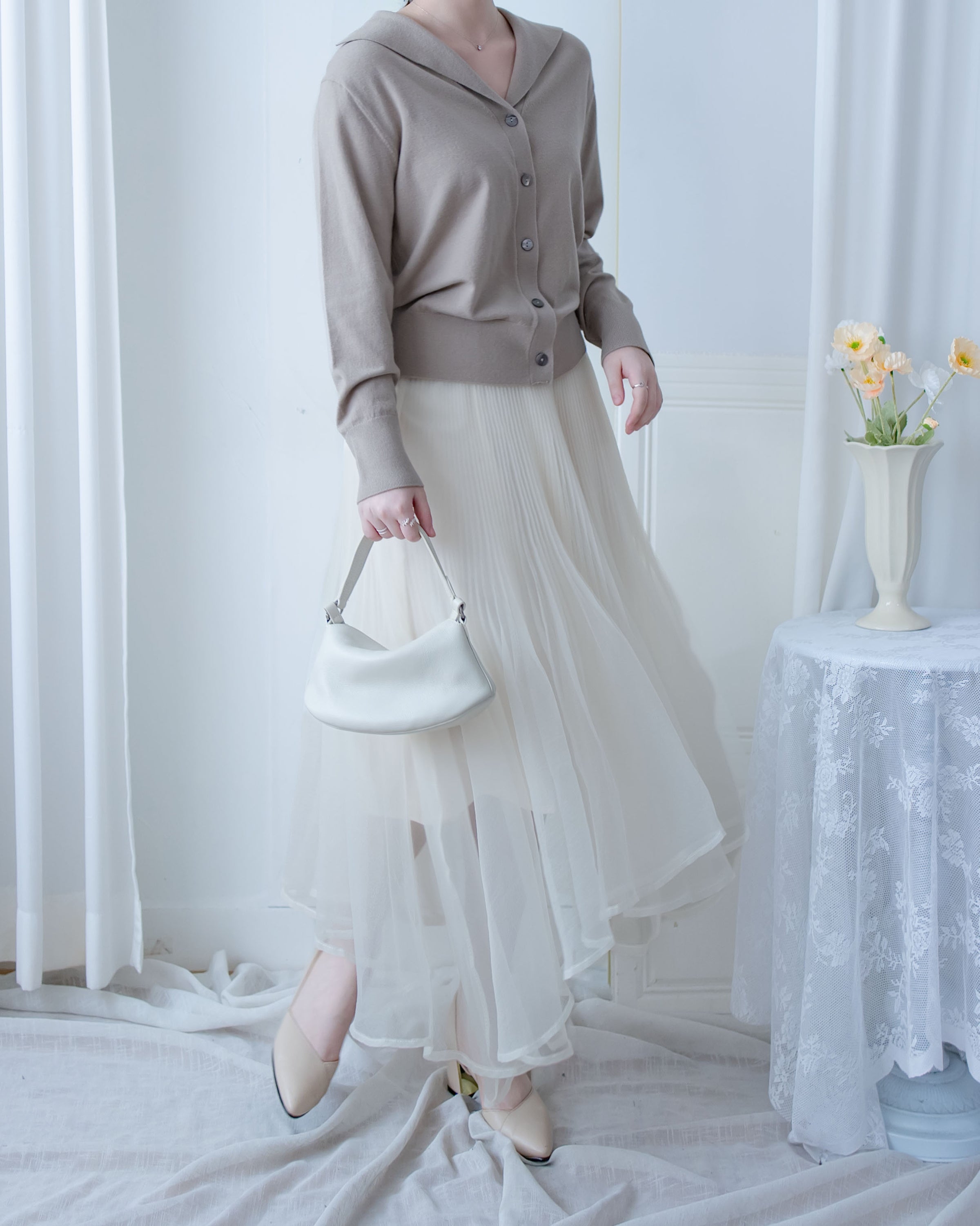 Collar Knit Cardigan 翻領針織棉棉外套或上衣/ TP9219