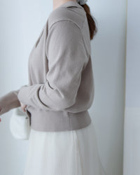 Collar Knit Cardigan 翻領針織棉棉外套或上衣/ TP9219