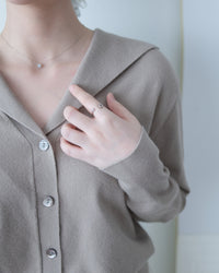 Collar Knit Cardigan 翻領針織棉棉外套或上衣/ TP9219