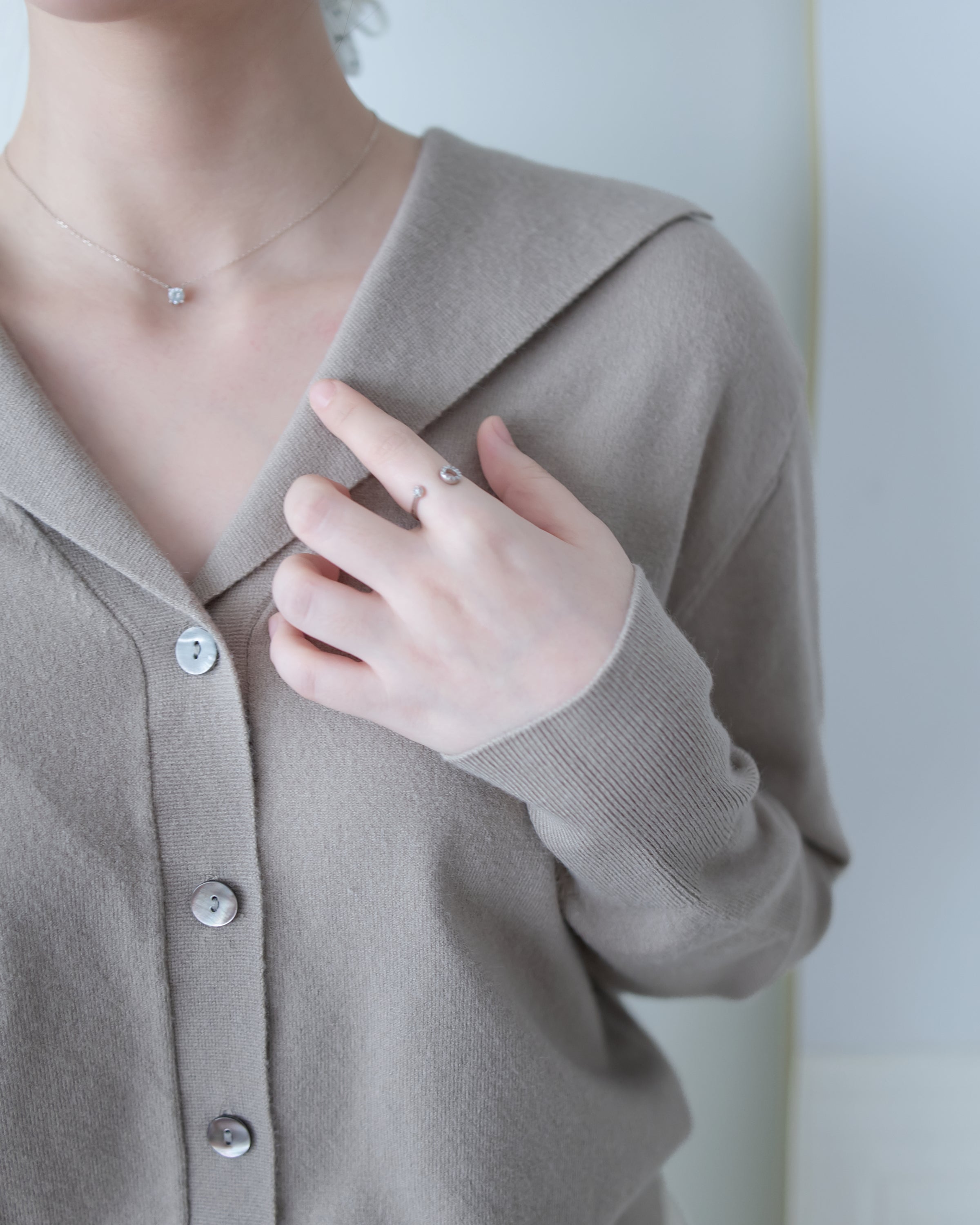 Collar Knit Cardigan 翻領針織棉棉外套或上衣/ TP9219