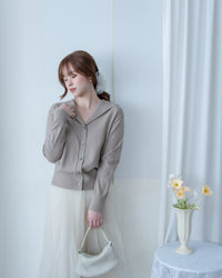 Collar Knit Cardigan 翻領針織棉棉外套或上衣/ TP9219