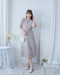 Glass Floral Dress 琉璃光感精緻小碎花連身裙/ DS1099