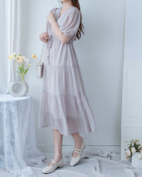 Glass Floral Dress 琉璃光感精緻小碎花連身裙/ DS1099