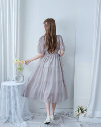 Glass Floral Dress 琉璃光感精緻小碎花連身裙/ DS1099