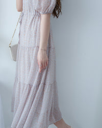 Glass Floral Dress 琉璃光感精緻小碎花連身裙/ DS1099