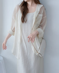 Vest Dress Set 輕盈紋理吊帶連身裙套裝/ SE8110