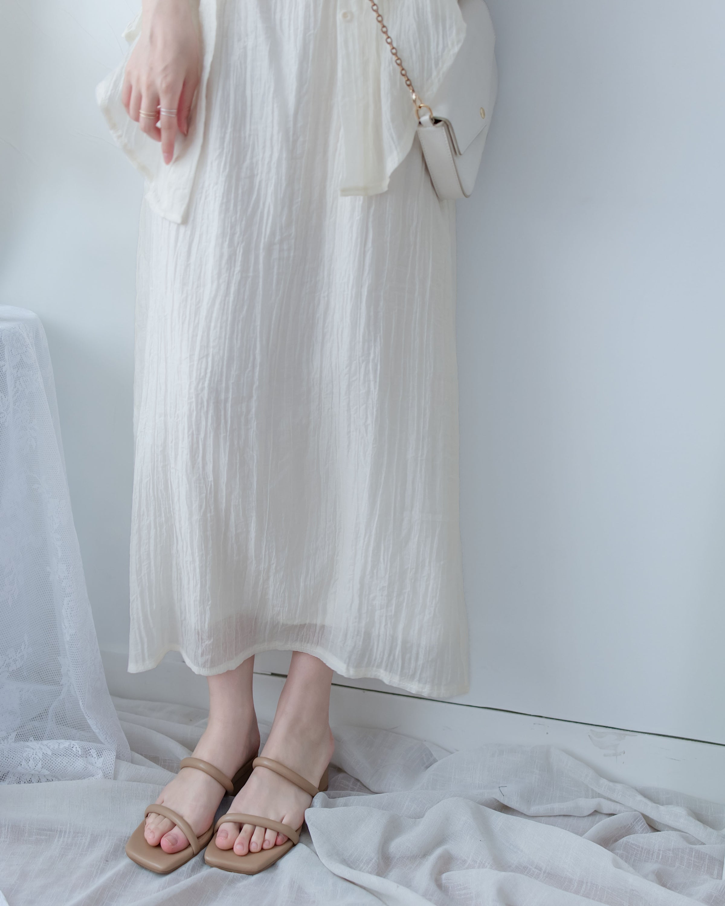 Vest Dress Set 輕盈紋理吊帶連身裙套裝/ SE8110