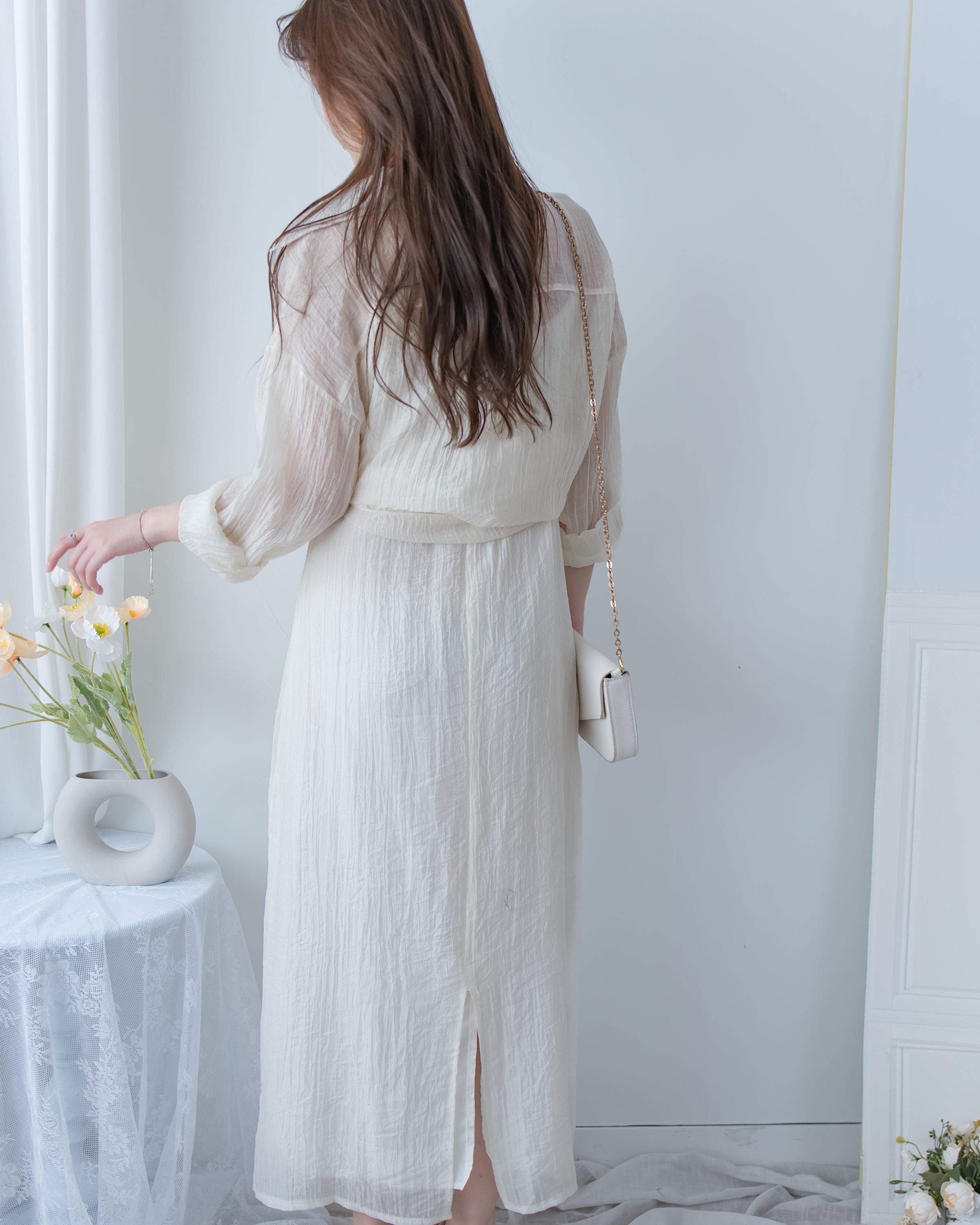 Vest Dress Set 輕盈紋理吊帶連身裙套裝/ SE8110