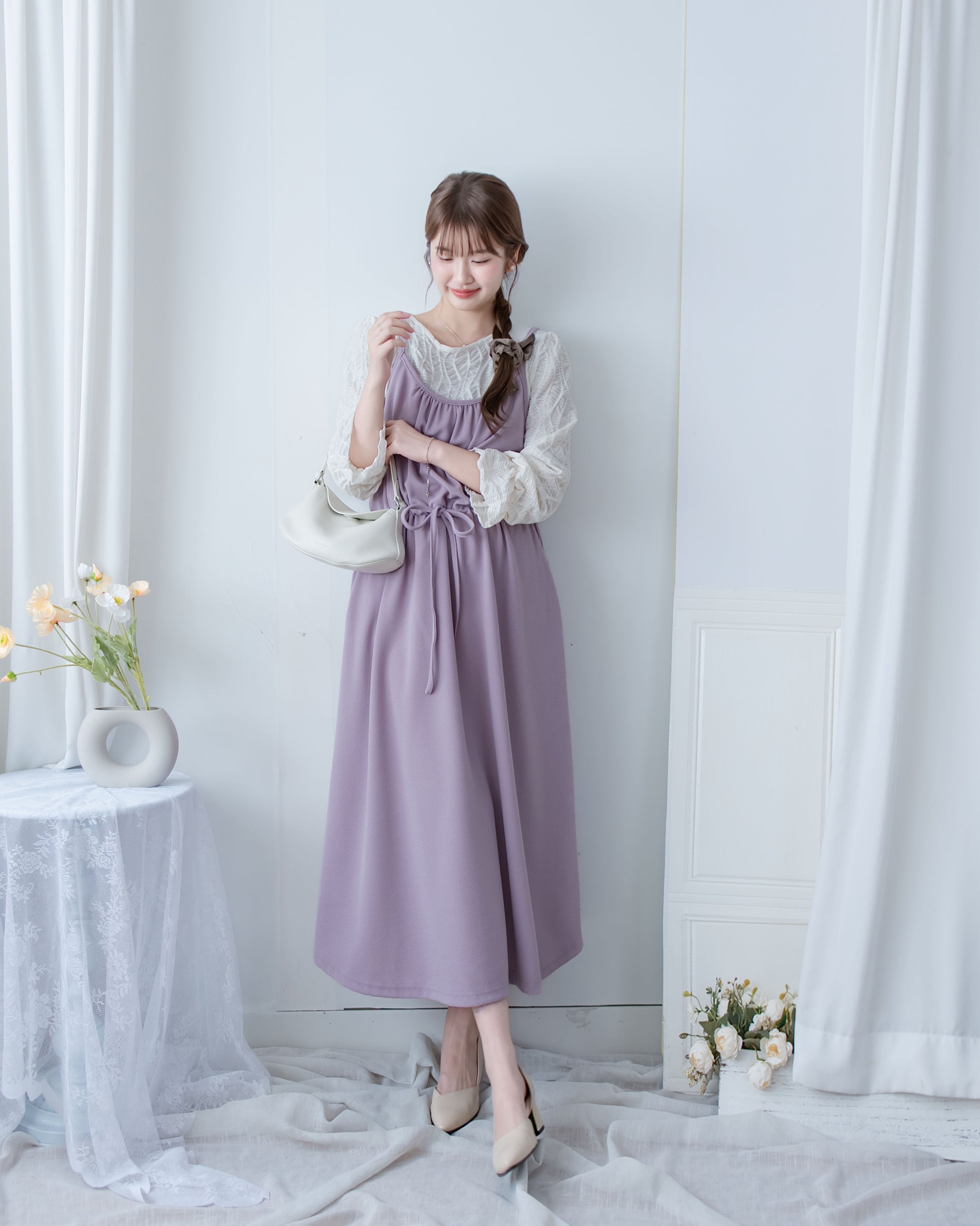 Sophie Vest Dress 防皺彈性修腰吊帶連身裙/ DS1101