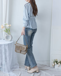 Cloud Touch Blouse 雲朵紋理輕薄v領襯衫/ BU9139