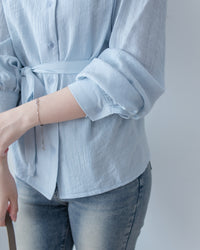 Cloud Touch Blouse 雲朵紋理輕薄v領襯衫/ BU9139