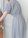 Daily Audrey Dress 輕優雅低調小格子後橡筋連身裙 / DS9951 (Black Sold out)